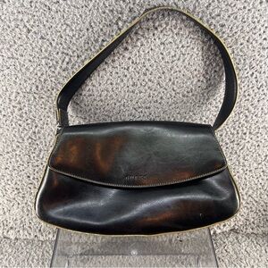 Vintage Guess Shoulder Handbag Black Snap Fold Over Closure Y2K Going Out Casual